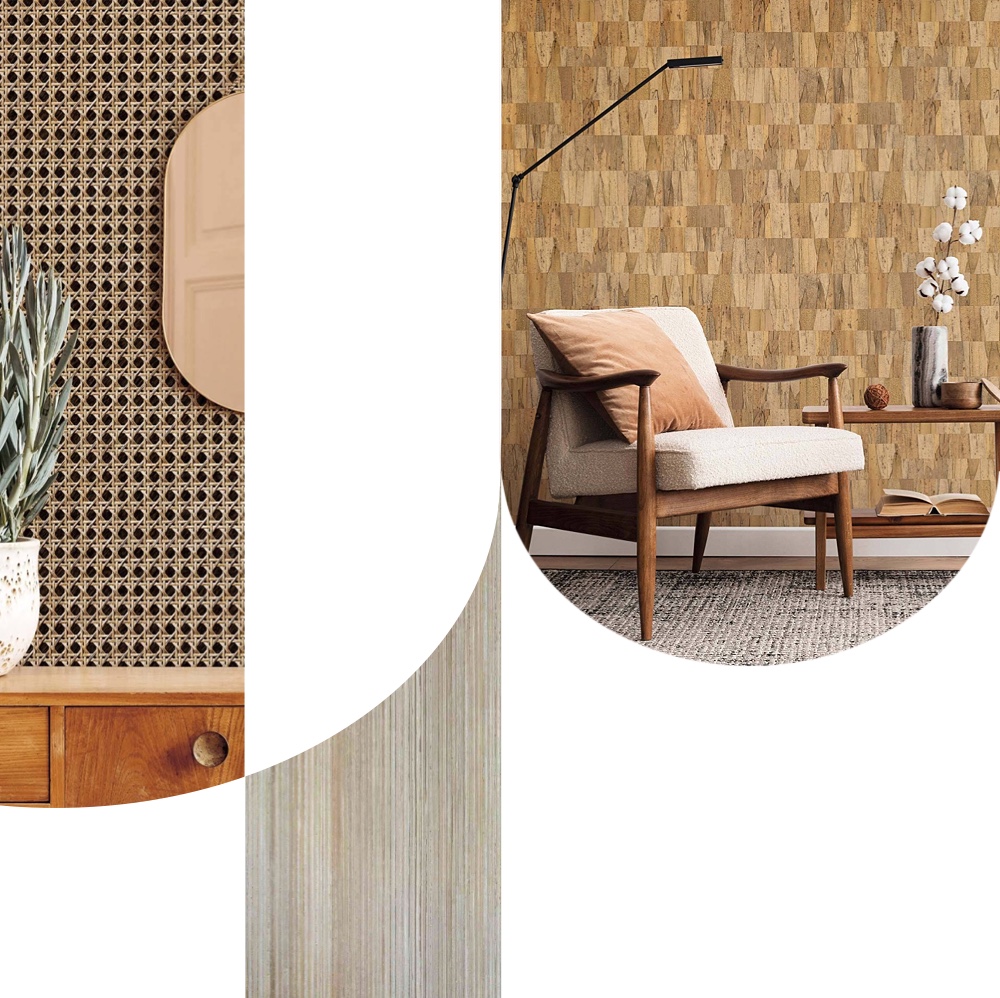 Wood wallpaper is a great choice.